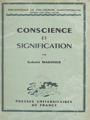 cover image of Conscience et signification